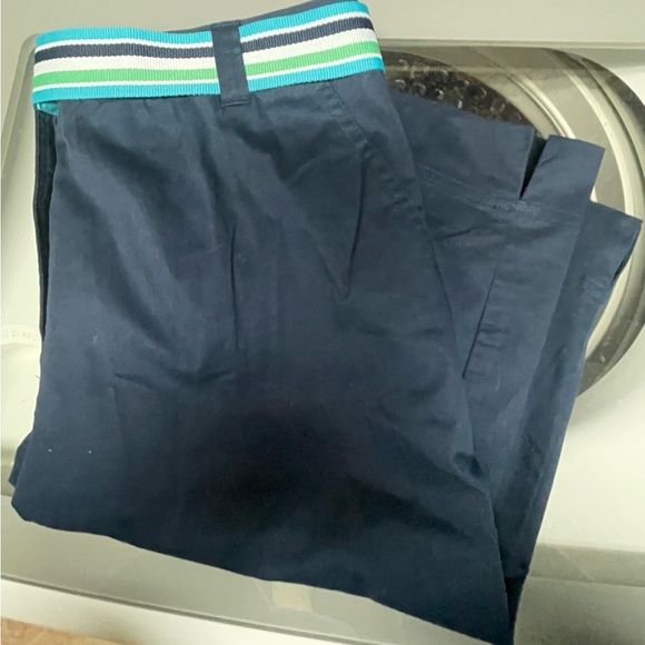Kim Rogers Pants - Kim Rogers Navy Shorts with Striped Belt NWOT